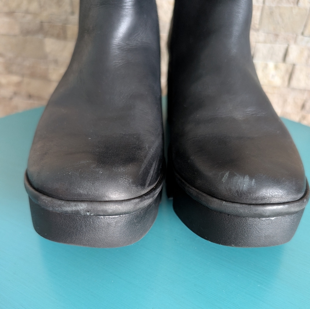 Fly London Baan Platform Ankle Lug Boots Chunky Minimalist Sz EU 42/US 11 image 4